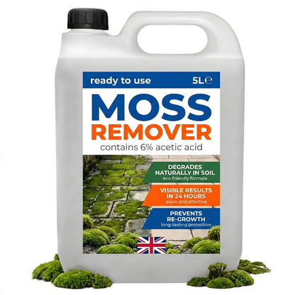 5 Litre Fast Acting Moss Remover Ideal For All Outdoor Hard Surfaces