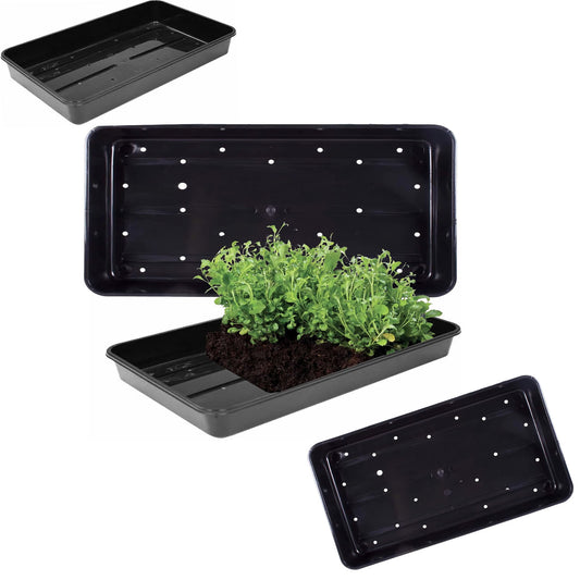 Black Plastic Gardening Seed Trays With Strong Rim Ideal For Gardens & Greenhouse