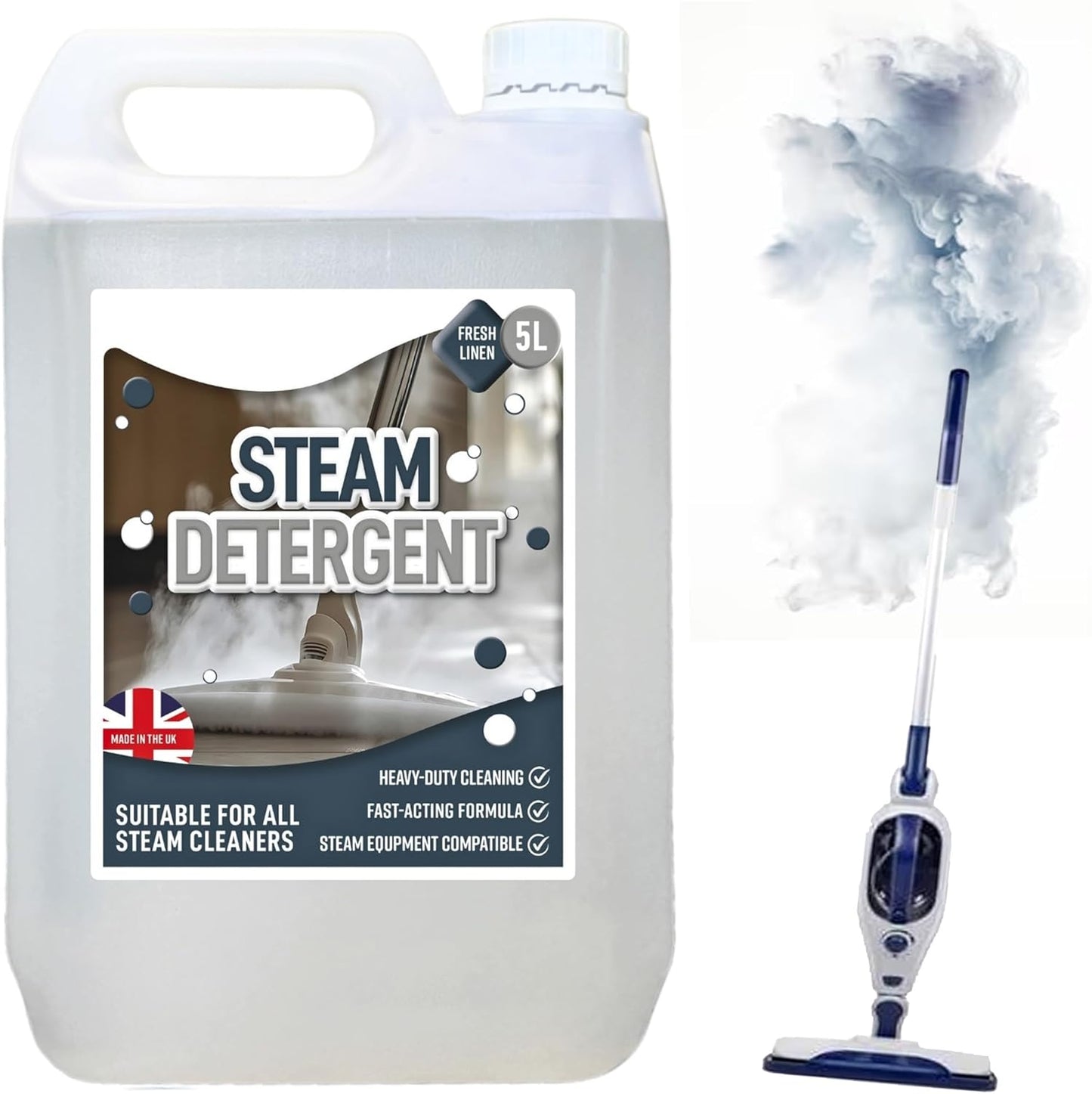 5L Fresh Linen Scented Steam Detergent Heavy Duty Cleaning Solution For Steam Mops