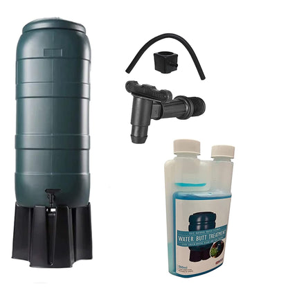 Selection Of Green Water Butts Rain Collectors Complete With Stand Kit & Treatment Cleaner