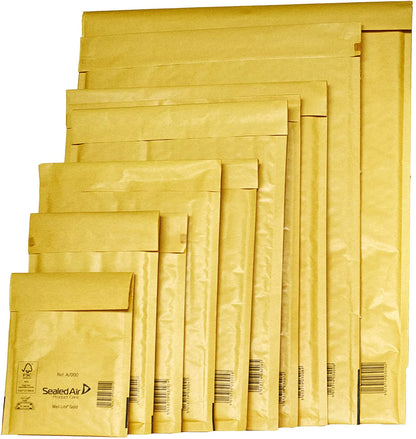 Mail Lite Gold & White Padded Bubble Lined Postage Mailing Envelopes