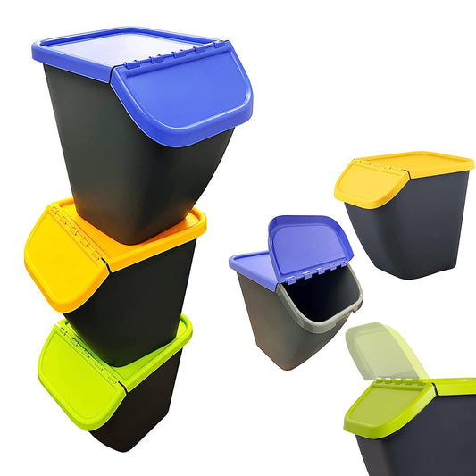 Set Of Colour Coded Pelican Home Kitchen Waste Segregation Bins